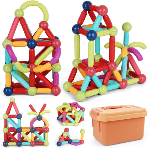 64-Piece Magnetic Building Sticks & Spheres STEM Set