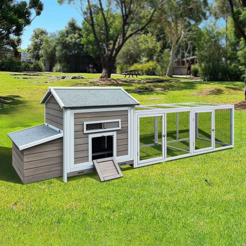 118" Professional Outdoor Wooden Hen Coop & Poultry Cage