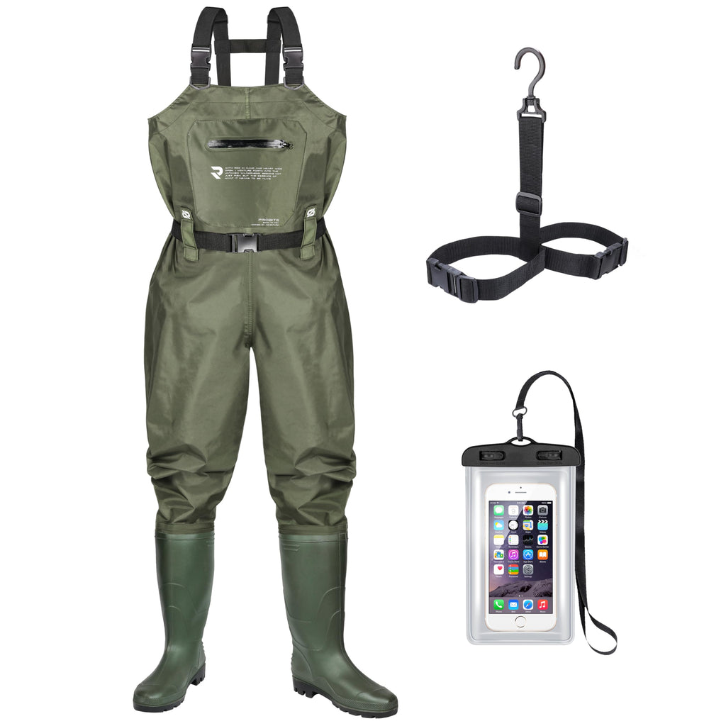 Probite Lightweight Nylon PVC Fishing Chest Waders with Boots