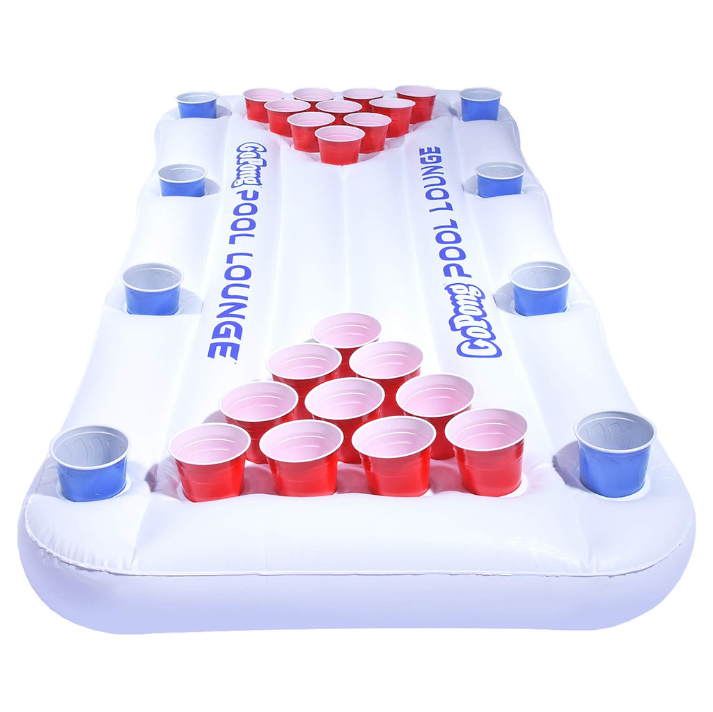 GoPong 6-Foot Inflatable Floating Beer Pong Table & Pool Lounge