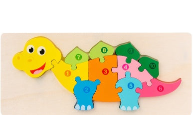 Color Coded Wooden Animal Number Puzzle