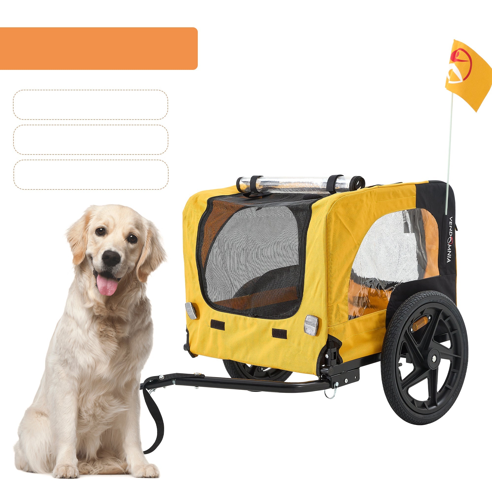 2-in-1 Heavy-Duty Foldable Pet Stroller & Bicycle Trailer