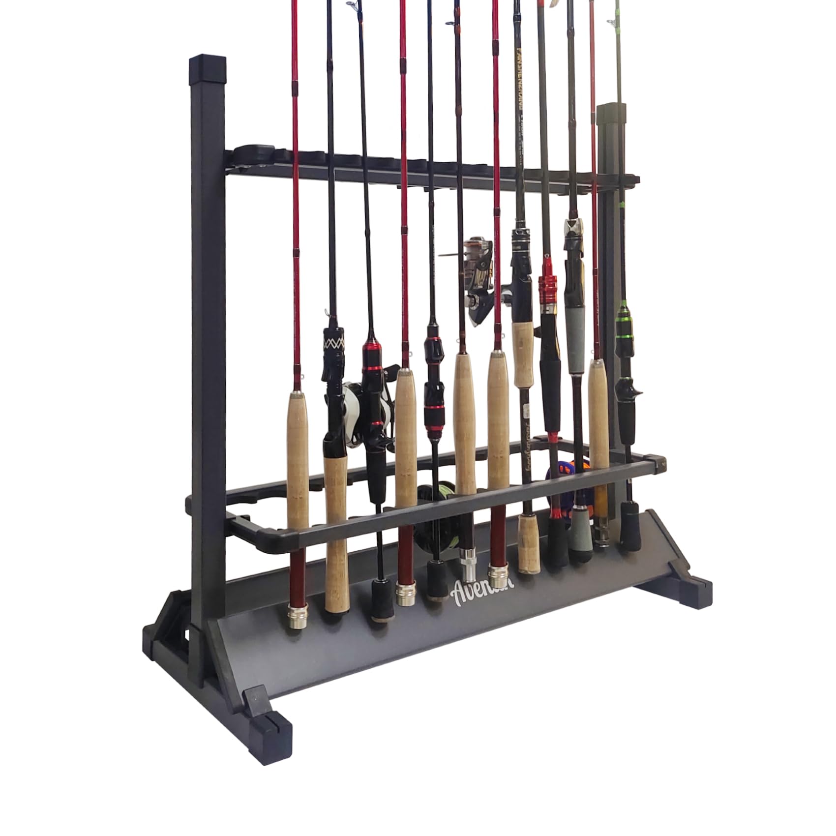 Aventik 24-Rod Aluminum Fishing Rack (Gunsmoke)