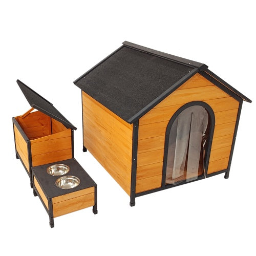 Wearable Strong Playground Solid Wood Elevated Dog House
