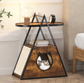 Wood Cat Condo & Vintage End Table Pet Furniture