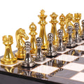 Premium Zinc Alloy Metal Chess Set with Marbling Board