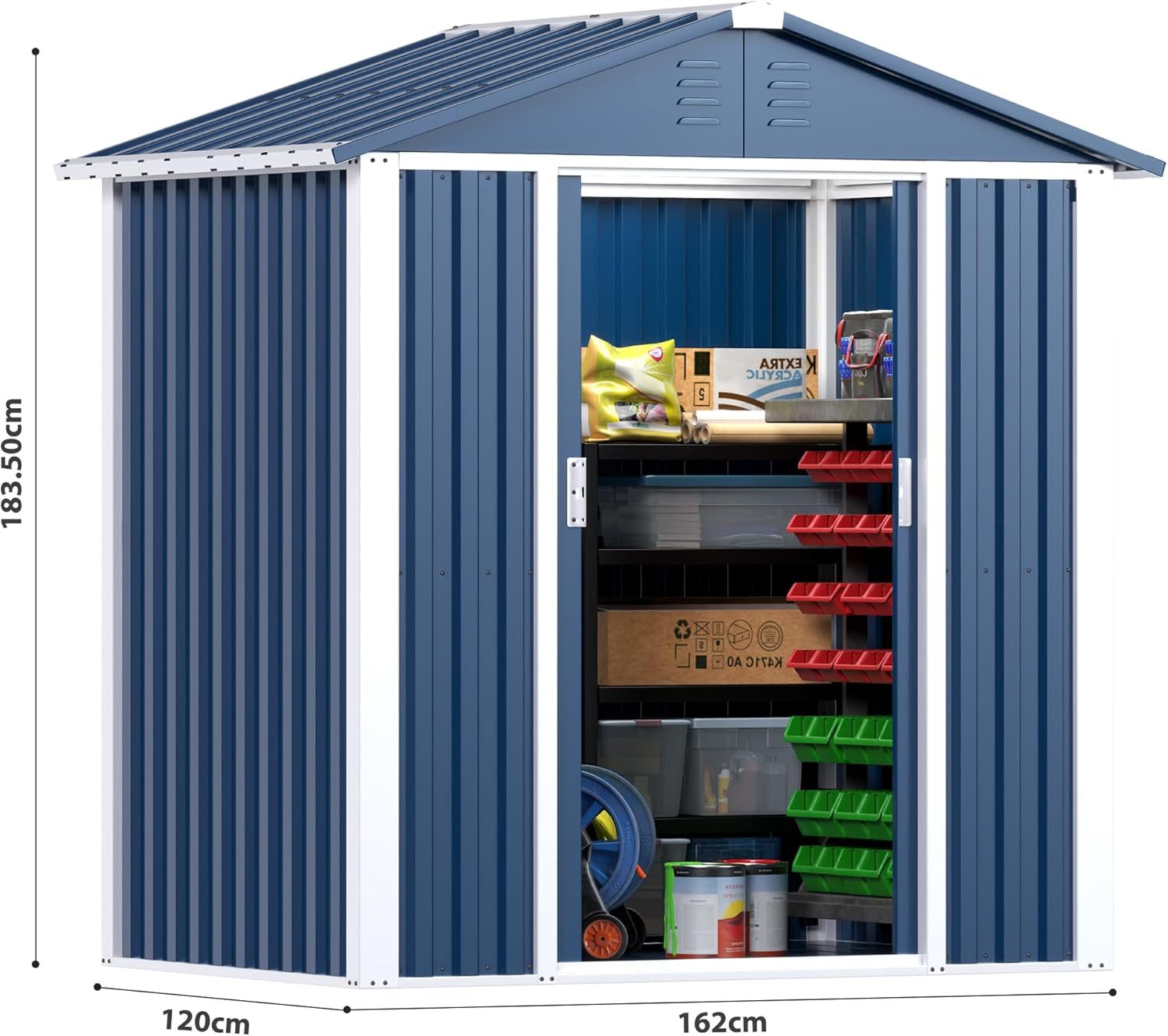 Professional 5.3ft x 4ft Double-Sloping Roof Metal Utility Storage Suite