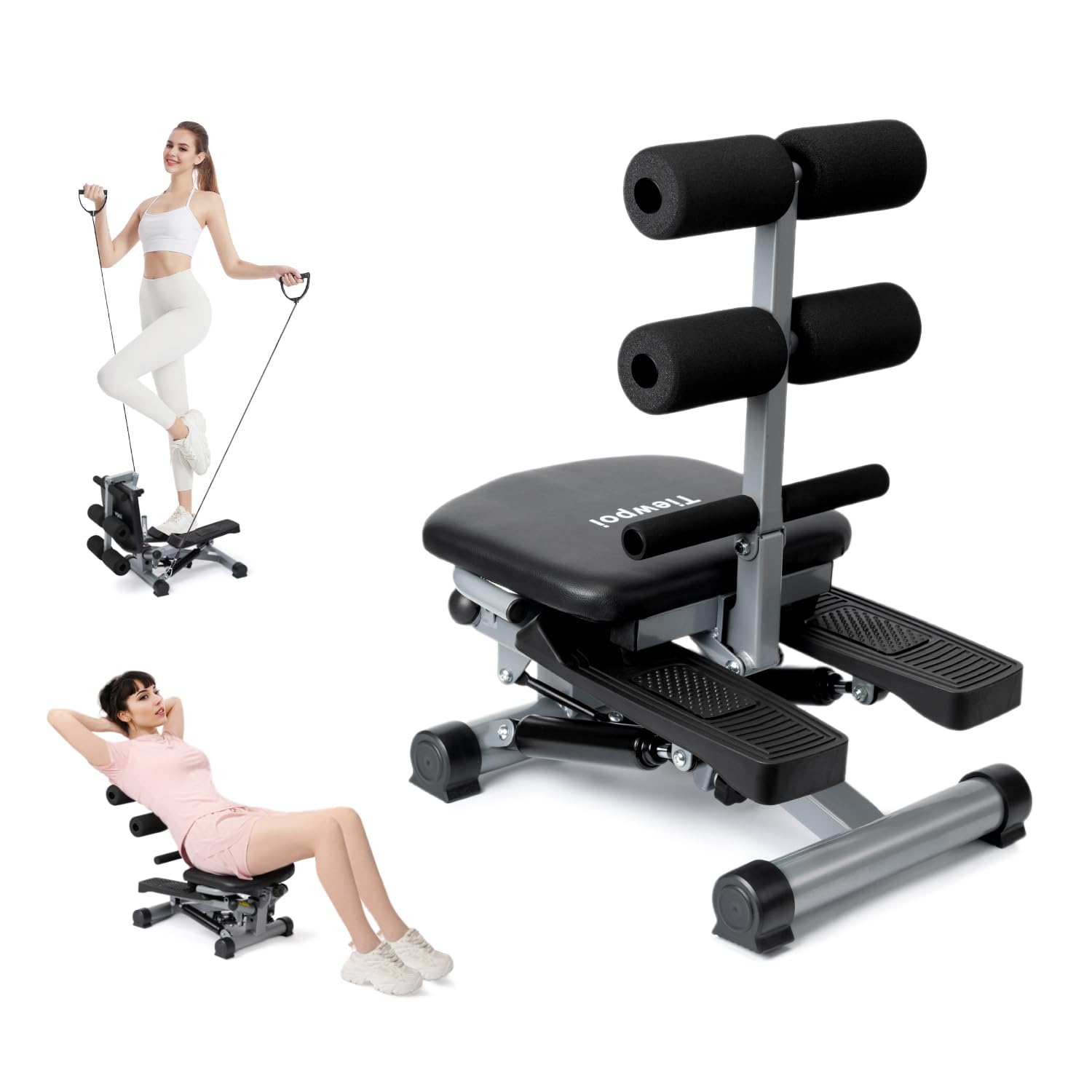 Dual-Power' 2-in-1 Stair Stepper & Abdominal Crunch Station