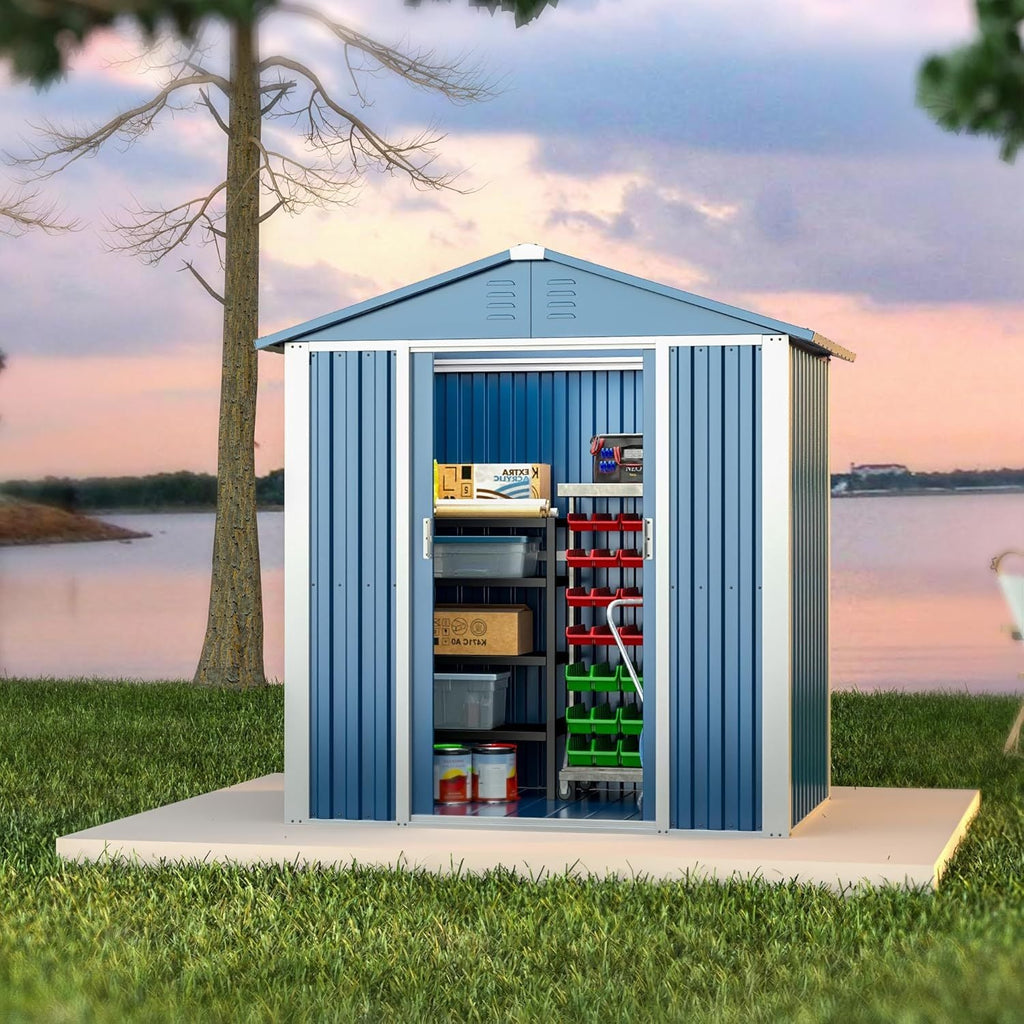 Professional 5.3ft x 4ft Double-Sloping Roof Metal Utility Storage Suite