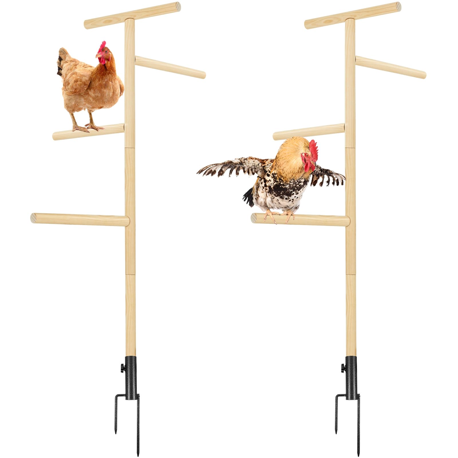 Double Fill 2-Piece Extra Large Wooden Chicken Perch & Roosting Stand