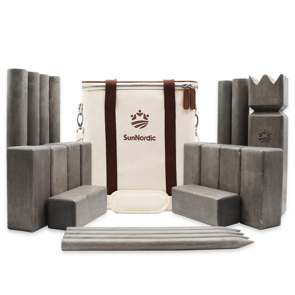 Luxury Rubber Wood Kubb Viking Outdoor Chess Set