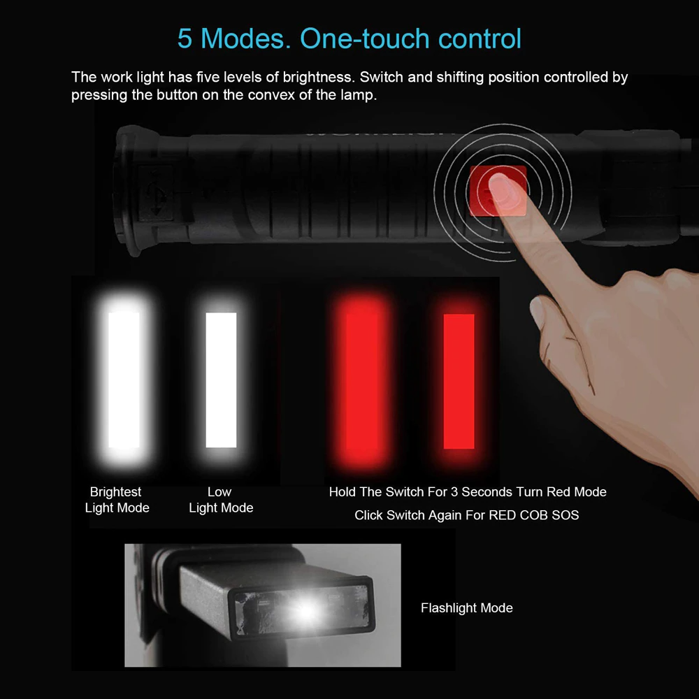 Professional Magnetic 360° Rechargeable LED COB Work Light Suite