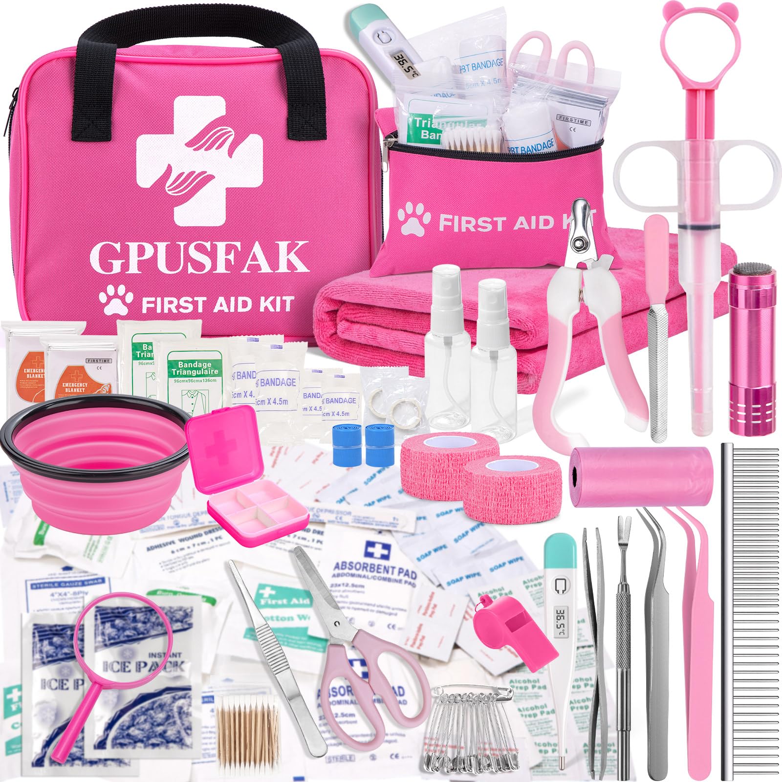 GPUSFAK 136-Piece Premium Pet First Aid & Emergency Kit