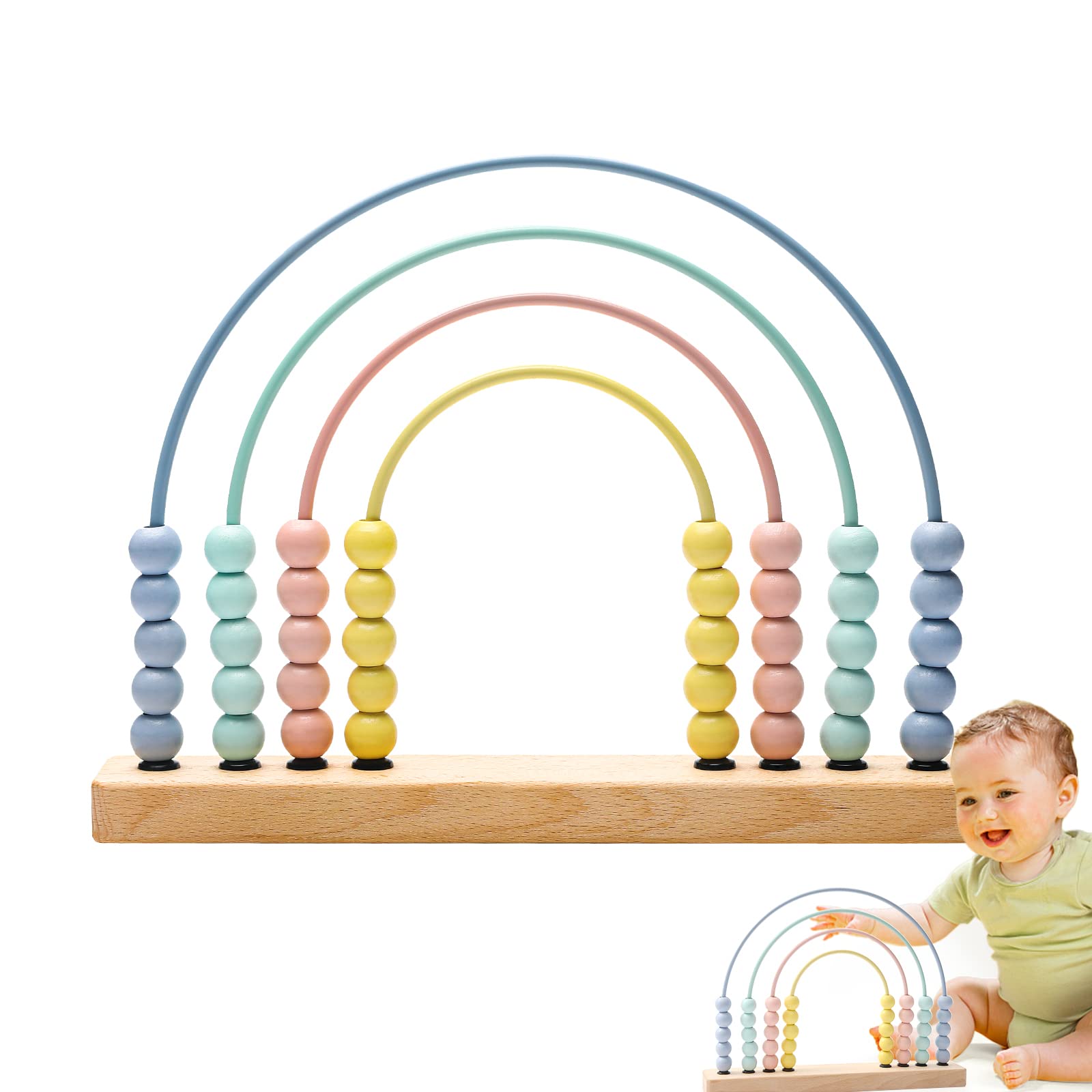 Premium Wooden Rainbow Abacus & Counting Frame