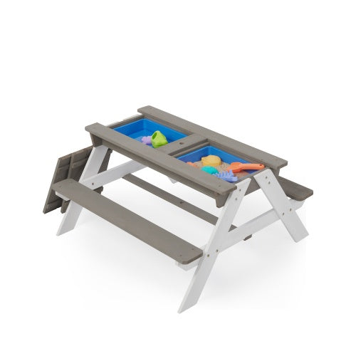 3-in-1 'Discovery' Wooden Picnic Table with Umbrella & Sensory Bins