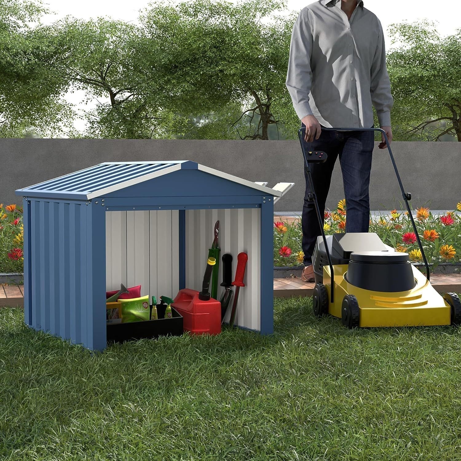 Professional 3ft x 3ft Galvanized Steel Outdoor Utility Storage Suite