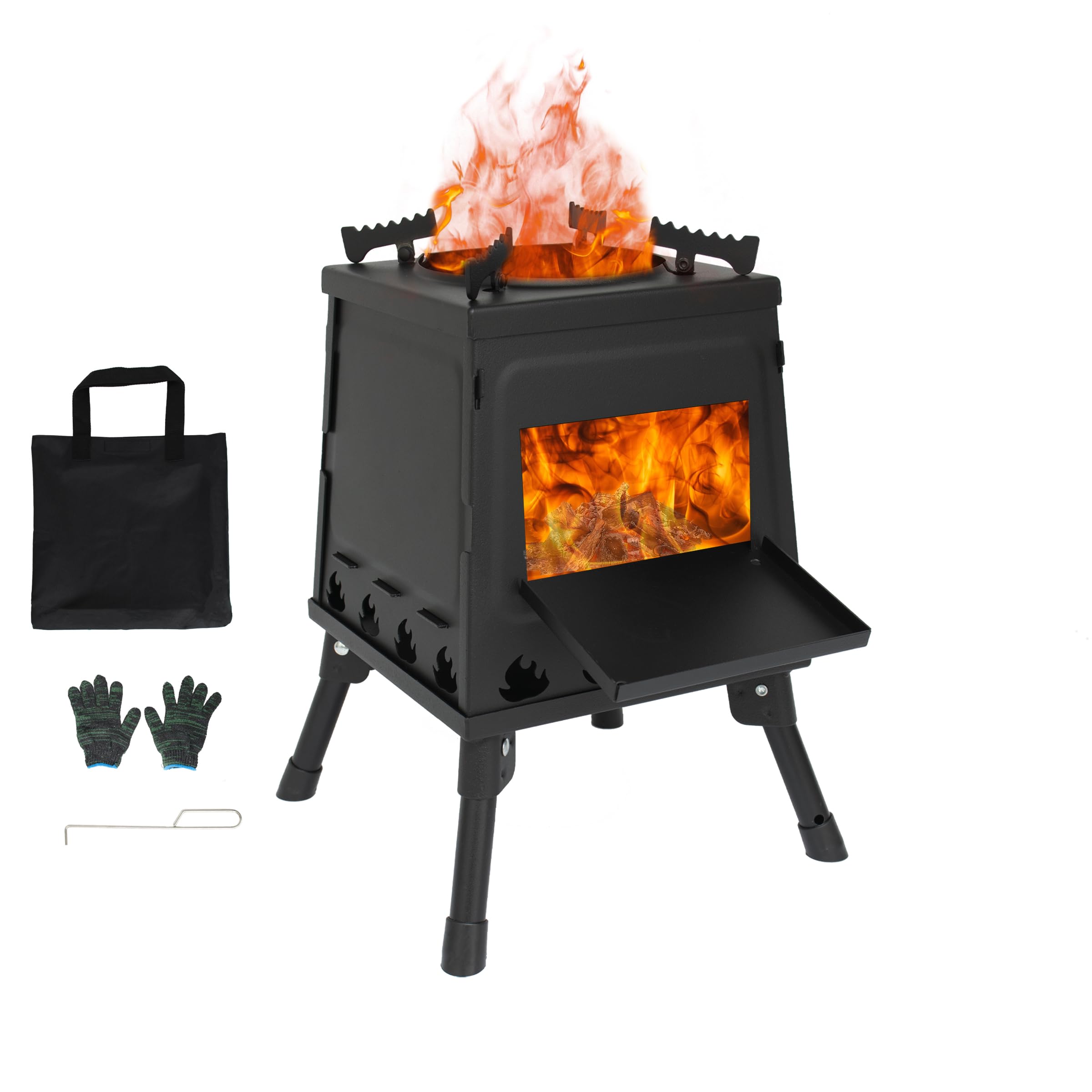 Iron-Heart' Portable Wood Burning Basecamp Stove
