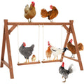 PETS FIT Solid Wood Chicken Roosting Bars & Dual Swing Set