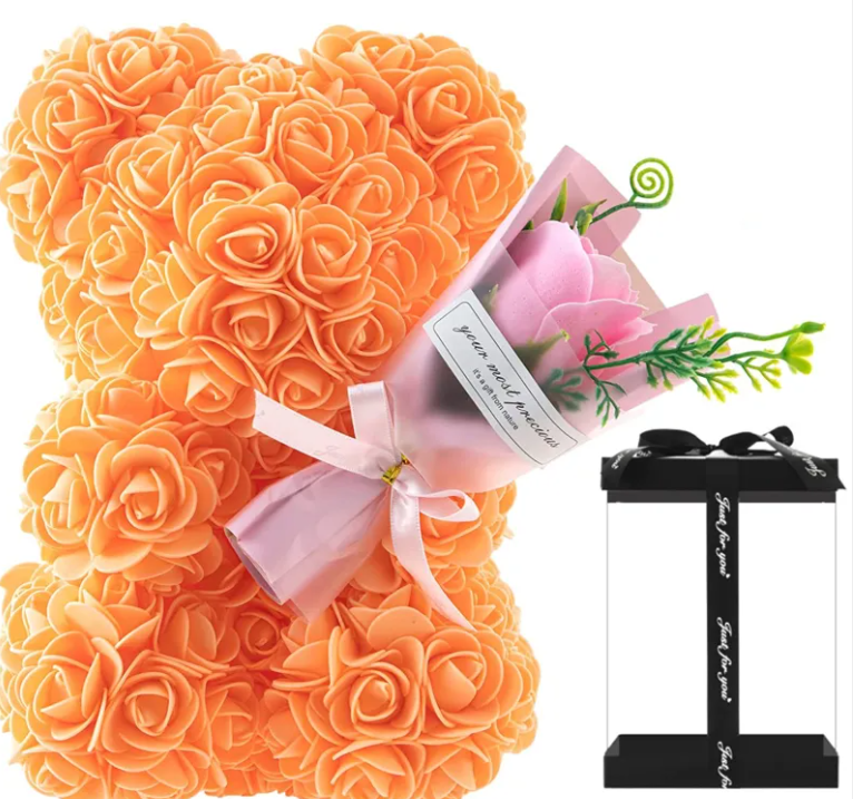 Legacy Love Professional Preserved Fresh Flower Rose Bear & Birthday Suite
