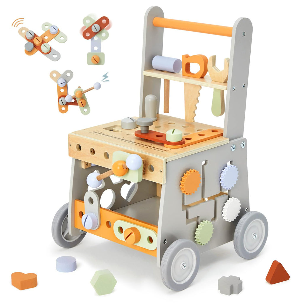 Wooden 2-in-1 Tool Bench & Learning Walker
