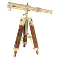 Heritage Collection: 9-Inch Vintage Brass Nautical Telescope with Wooden Tripod