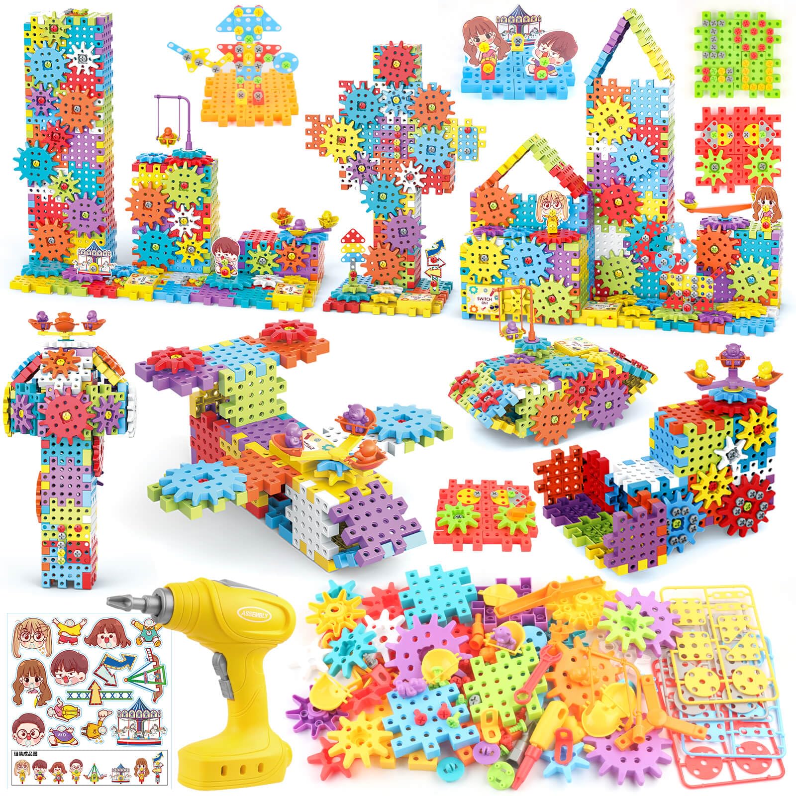 234-Piece 'Power-Link' Motorized Gear & Drill Construction Lab