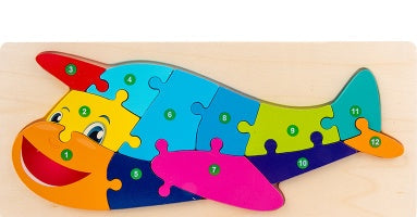 Color Coded Wooden Animal Number Puzzle