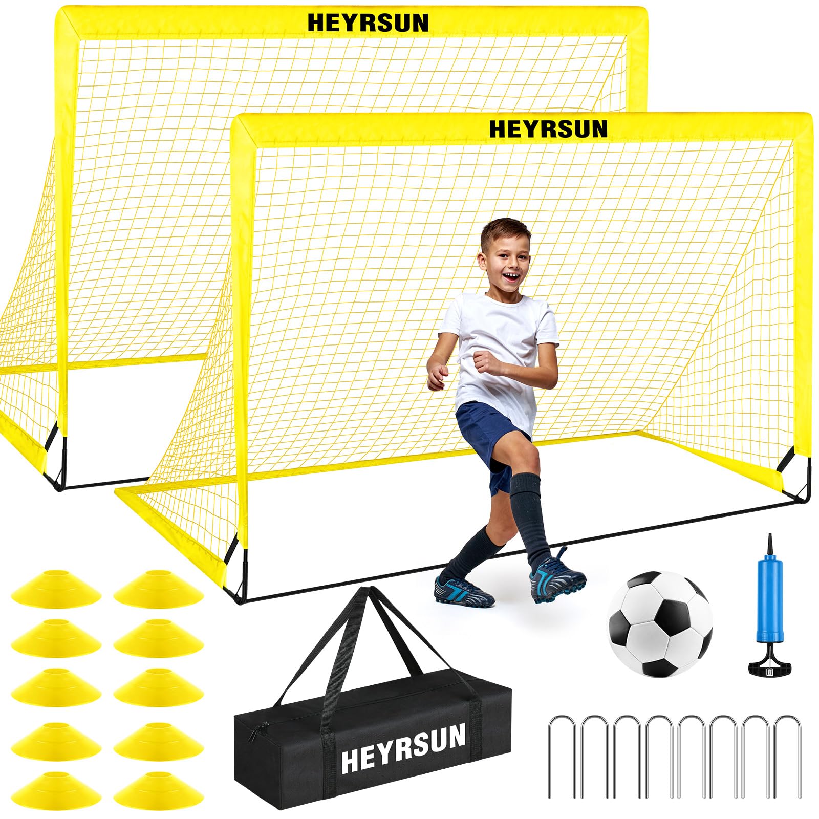 HEYRSUN 2-Pack Professional 5x3.6ft Pop-Up Soccer Training Suite